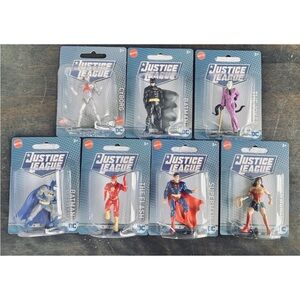 Mattel Set of Justice League Micro Figures: Batman, Superman, Cyborg, Joker etc